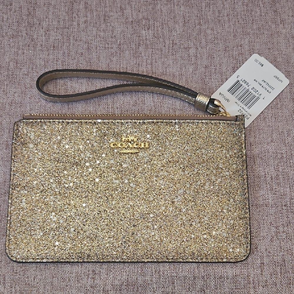 Coach Glittering Gold Wristlet